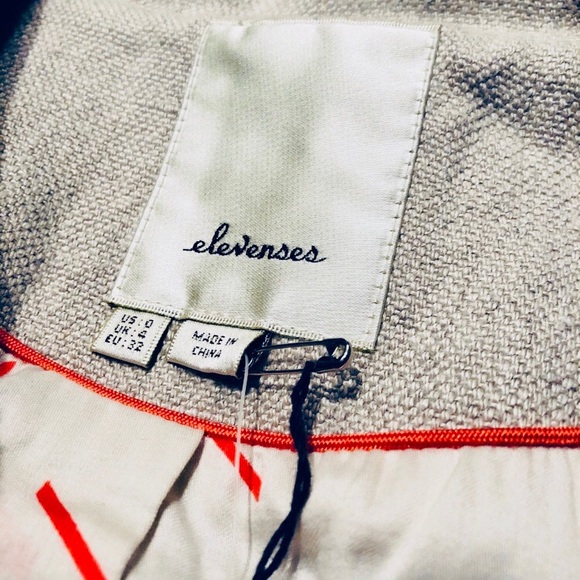 SOLD Anthropologie Elevenses Diagonals Linen Coat - Picture 6 of 8